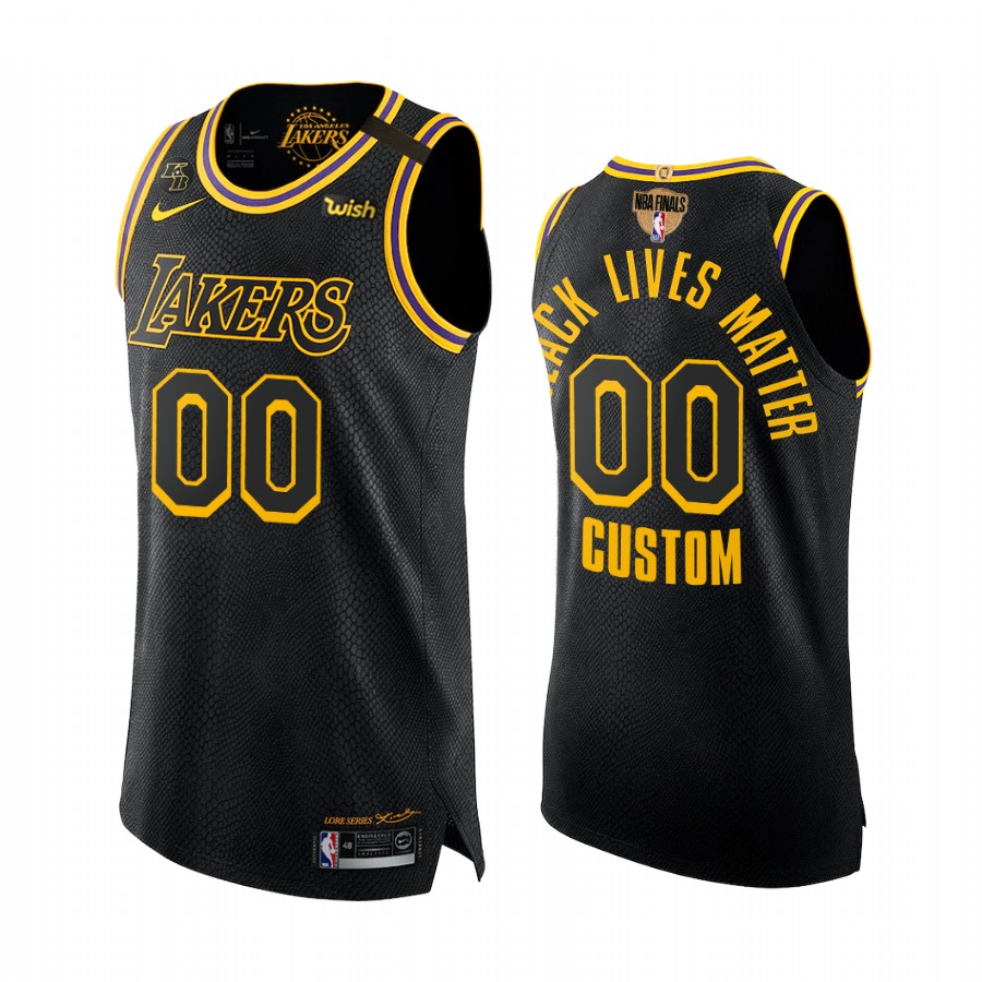 Men Los Angeles Lakers Custom 2020 Finals Black Mamba NBA Jersey black lives matter